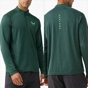 Castore Mens XL Green Adapt Long Sleeve Quarter Zip Top